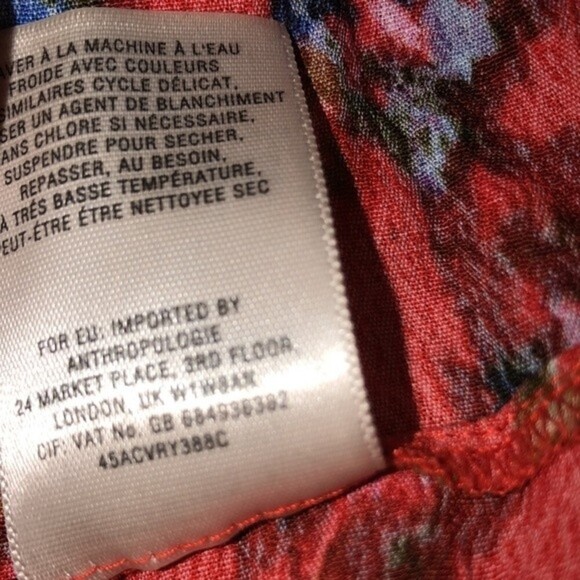 Maeve Mediallion red print dress by Anthropologie small petite floral - Picture 9 of 9